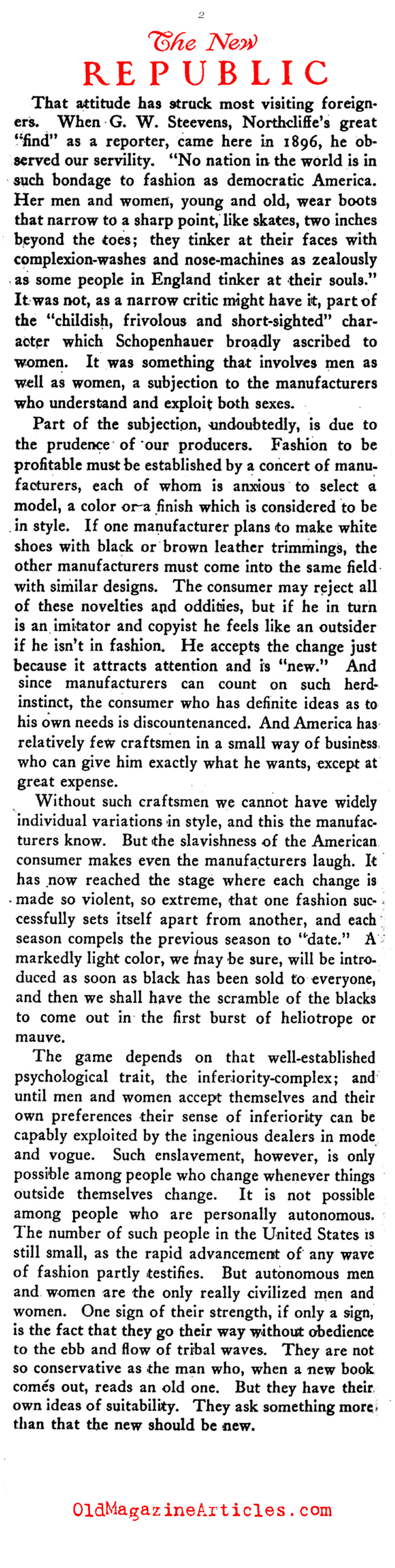 The Black Dress Arrives (The New Republic, 1921)